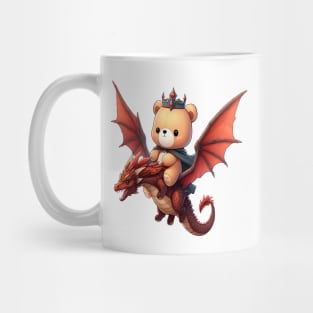 Cute Bear King Riding a Dragon Kawaii Mug